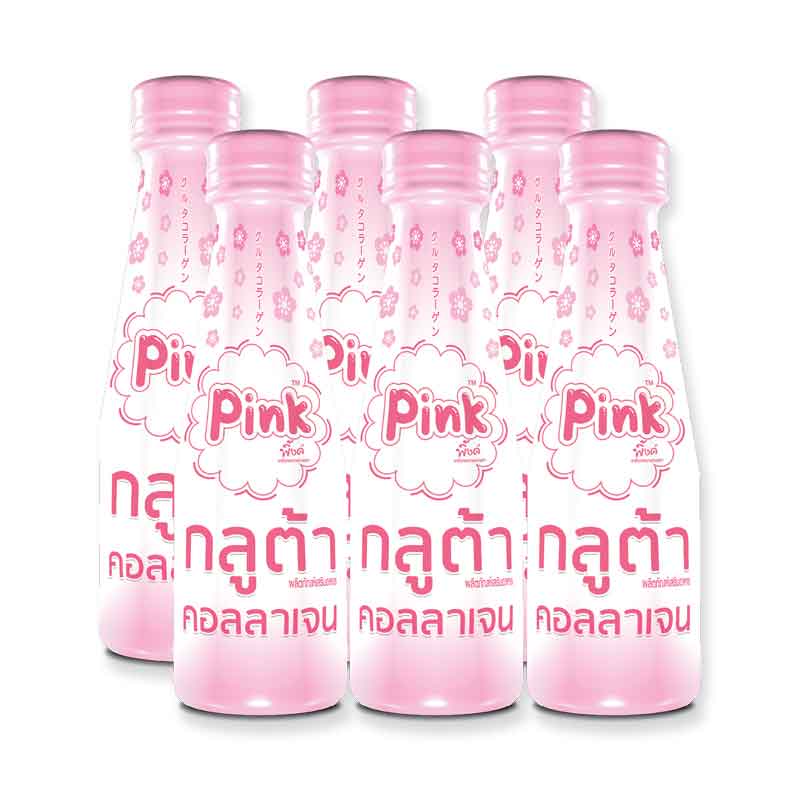 โปรโมชัน ใหม่ สด! พิ้งค์ ผลิตภัณฑ์เสริมอาหาร กลูต้า คอลลาเจน 100 มล. แพ็ค 6 ขวด ราคาถูก