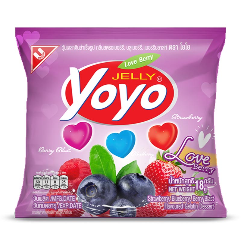 Yoyo Jelly Lover Berry Gelatin Dessert 18g x 12 Bags Makroclick
