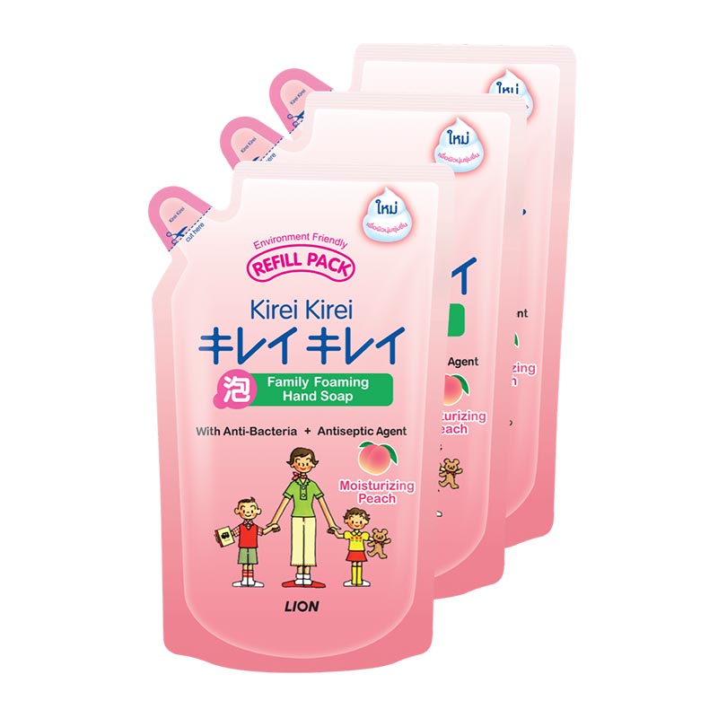 Kirei Kirei Hand Soap Moisturizing Peach Refill 200 ml x 3 pcs Makroclick